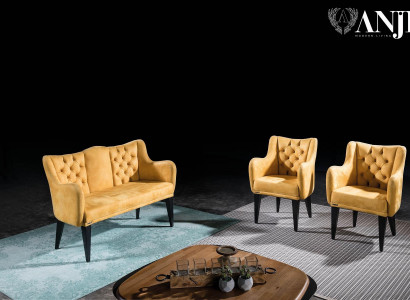 Modern luxury orange loveseat