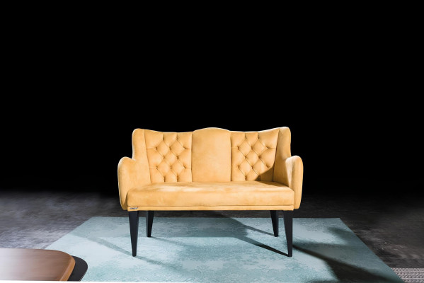Modern luxury orange loveseat