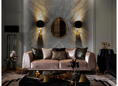 Modern luxury black coffee table in three parts