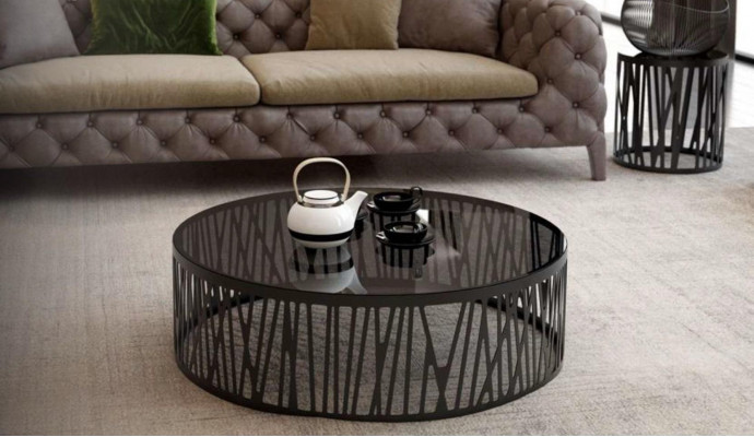 Modern design glass coffee table set for the living room