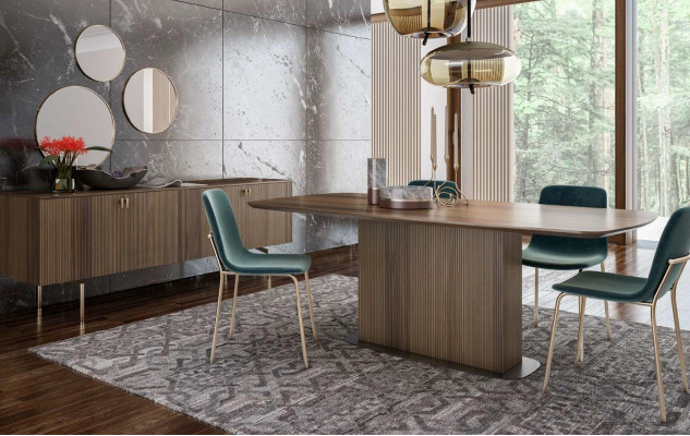 Luxury modern dining room, modern stylish furniture, quality woodwork