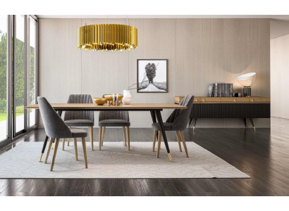 Luxury gray fabric kitchen chair with medium softness