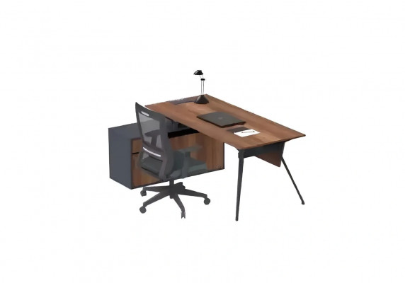 Modern brown office desk set