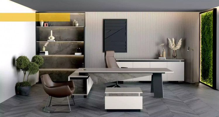 Modern gray corner desk with premium design