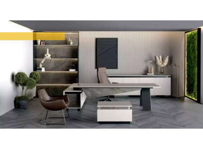 Modern gray corner desk with premium design