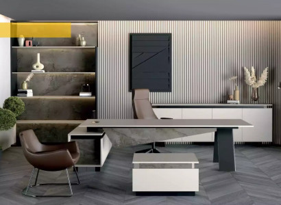 Modern gray corner desk with premium design