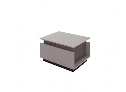 Gray conference table with mobile shelves for the office