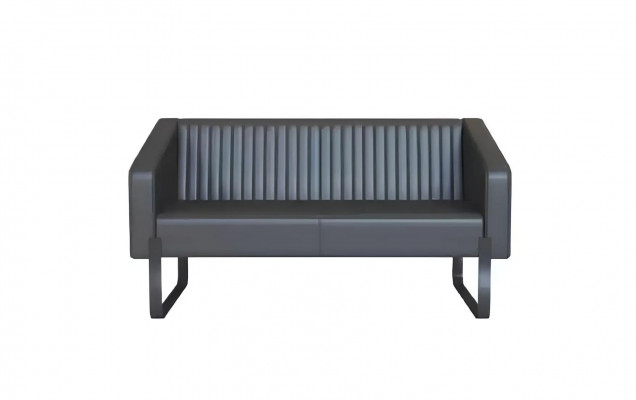 Sofa with 3 seats Designer in fabric with gray wood