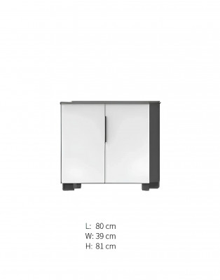 White cabinet with shelves for the office