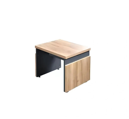 Dark brown solid wood table with drawer