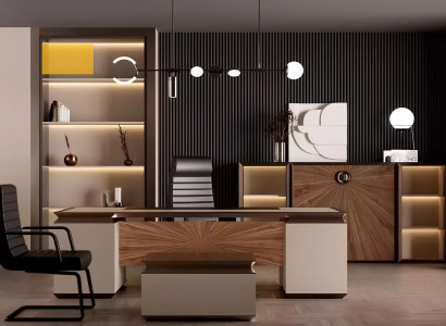 Modern office furniture, desk, document cabinet, nightstand