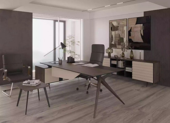 Massive corner table, writing desk, office furniture, luxury table, designer furniture