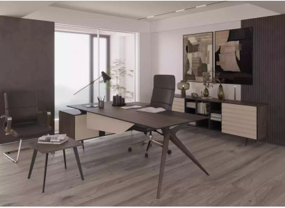 Massive corner table, writing desk, office furniture, luxury table, designer furniture
