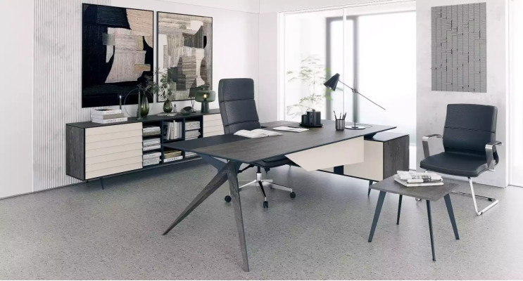 Modern gray conference table for studio