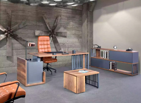 Modern writing desk, meeting table, document storage cabinet