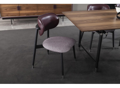 Luxury upholstered chair, loft style, gray, leather kitchen chair