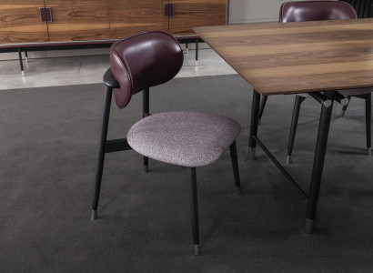 Luxury upholstered chair, loft style, gray, leather kitchen chair