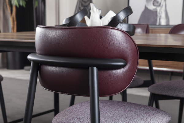 Luxury upholstered chair, loft style, gray, leather kitchen chair