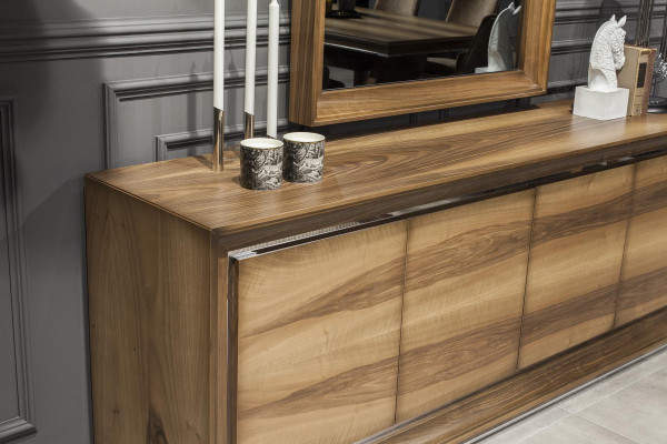 9-piece set including table, chairs, dresser, and mirror