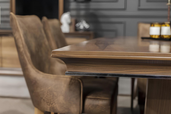 Luxury dining table with chairs, nightstand, 7 pieces