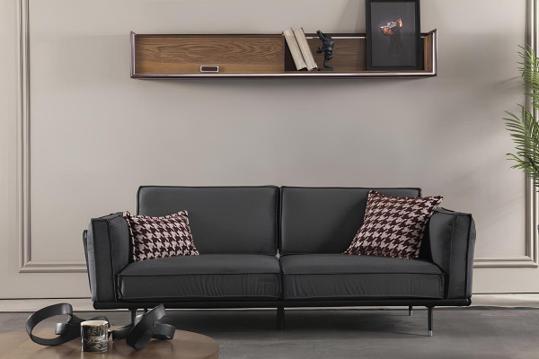 Italian style furniture, gray sofa set, cushions, loft, 3 pieces