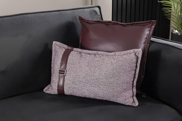 Italian style furniture, gray sofa set, cushions, loft, 3 pieces