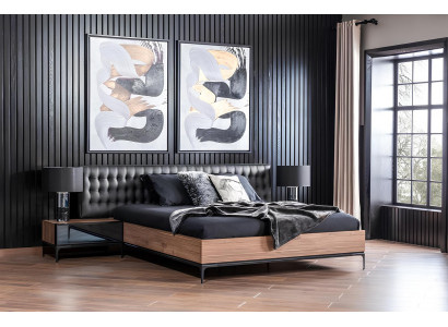 Black and brown nightstand