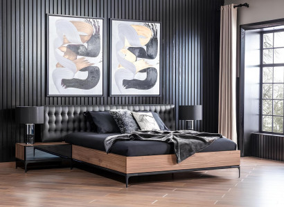 Black and brown nightstand