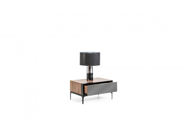 Black and brown nightstand