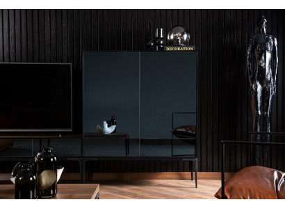 Beige, black and brown living room cabinet