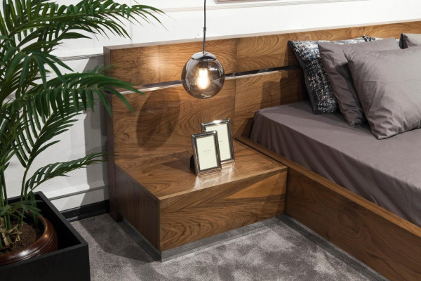 Ideal furniture set for the bedroom, which includes a wardrobe, nightstand, and bed in 4 parts