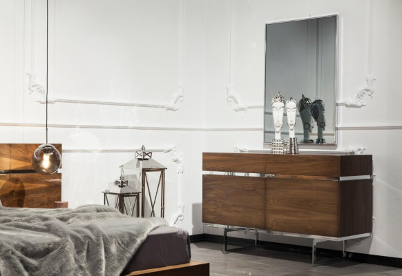 Luxury nightstand with mirror 130 cm, set of 2 pieces