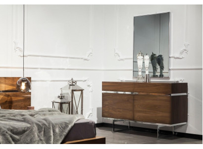 Luxury nightstand with mirror 130 cm, set of 2 pieces