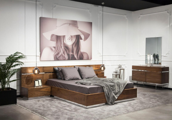 Luxury nightstand with mirror 130 cm, set of 2 pieces