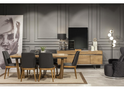 Dining table set with 4 chairs, durable, mirror