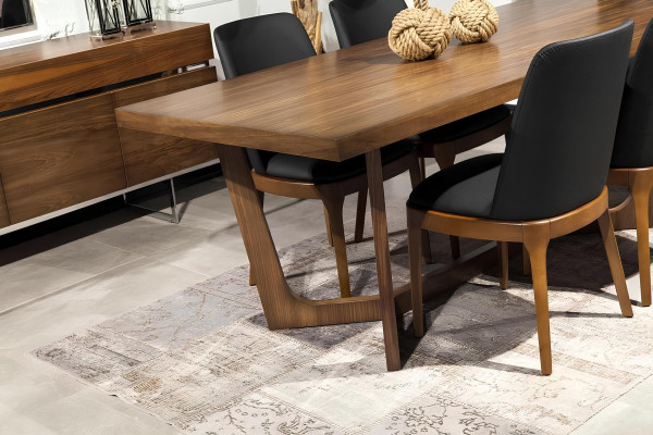 Dining table set with 4 chairs, durable, mirror