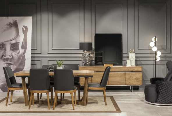 9-piece dining table, chairs, and furniture set