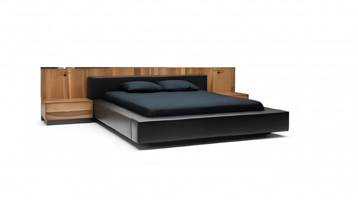 Set of modern and luxurious bedroom furniture in brown
