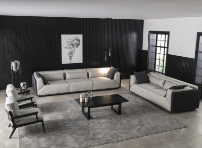 Set with 3+1 seat sofas, hanging chair, living room furniture, 2 pieces, new