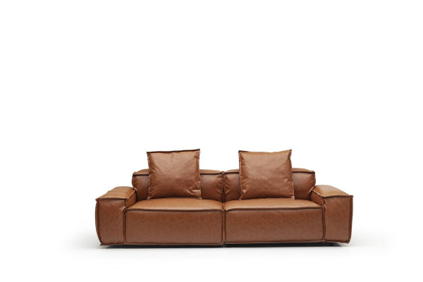 Sofa with 3 seats 240 cm with comfortable brown cushions for the living room