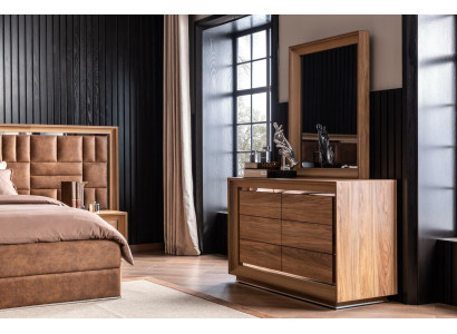Ideal furniture set for the bedroom, which includes a wardrobe, nightstand, and bed in 5 parts.