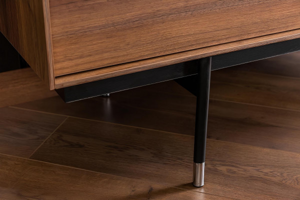 Wardrobe + mirror with shared storage space in 2 parts