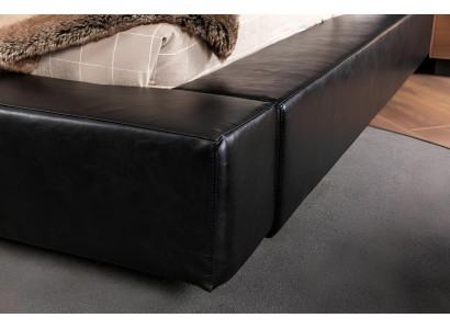 Dark bedroom furniture, including bed, wardrobe, and 2 nightstands, 4 pieces.