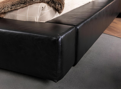 Dark bedroom furniture, including bed, wardrobe, and 2 nightstands, 4 pieces.