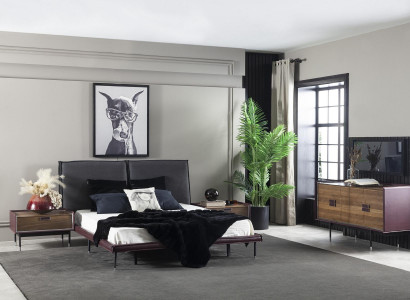 Luxury brown nightstand for the bedroom, modern console