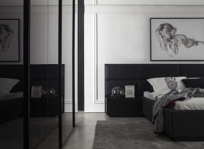 Complete bed set Melnu in four parts, luxury set with new storage space