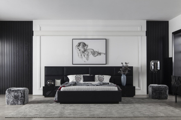 Luxury nightstand with glass surfaces