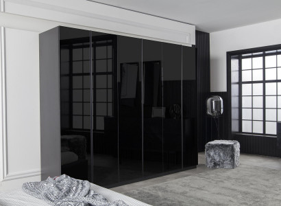 Shelf made of black wood 264 cm