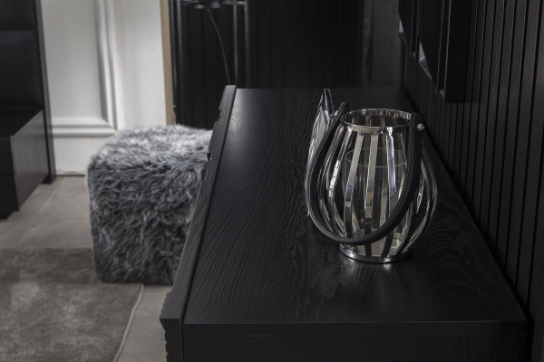 Black mobile wardrobe at 138 cm