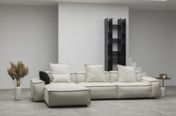 Modern corner sofa in rustic style